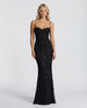 Women's Embroidered Maxi Dress, Round Neck, Short Sleeves
