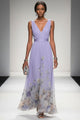 Women's Chiffon Floral Maxi Dress, V-Neck, Sleeveless