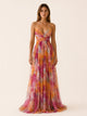 Women's Wedding Guest Floral Maxi Dress, V-Neck, Short Sleeves
