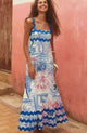 Women's Beige Maxi Dress, Round Neck, Sleeveless