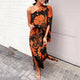 Women's Floral Maxi Dress, Off-Shoulder, Short Sleeves