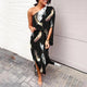 Women's Floral Maxi Dress, Off-Shoulder, Short Sleeves