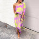 Women's Floral Maxi Dress, Off-Shoulder, Short Sleeves