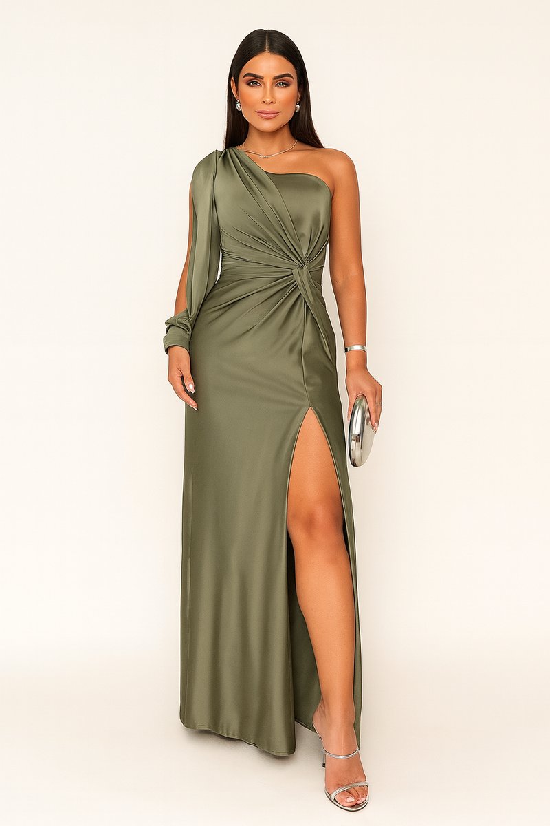 Women's Maxi Dress, Off-Shoulder, Long Sleeves