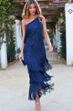 Women's Tiered Maxi Dress, Off-Shoulder, Short Sleeves