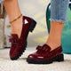 Mia | Women's Patent Loafers, Bow Detail, Lug Sole