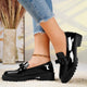 Mia | Women's Patent Loafers, Bow Detail, Lug Sole