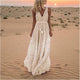 Women's Dotted Relaxed Maxi Dress, V-Neck, Sleeveless