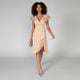 Women's Wrap Midi Dress, Round Neck, Ruffled Sleeves