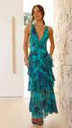 Women's Tiered Maxi Dress, V-Neck, Sleeveless