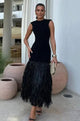 Women's Tailored Midi Dress, Round Neck, Sleeveless