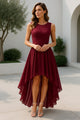 Women's Lace Midi Dress, Round Neck, Sleeveless