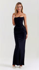 Women's Wedding Guest Satin Maxi Dress, Round Neck, Short Sleeves
