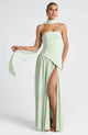 Women's Yellow Maxi Dress, Round Neck, Short Sleeves